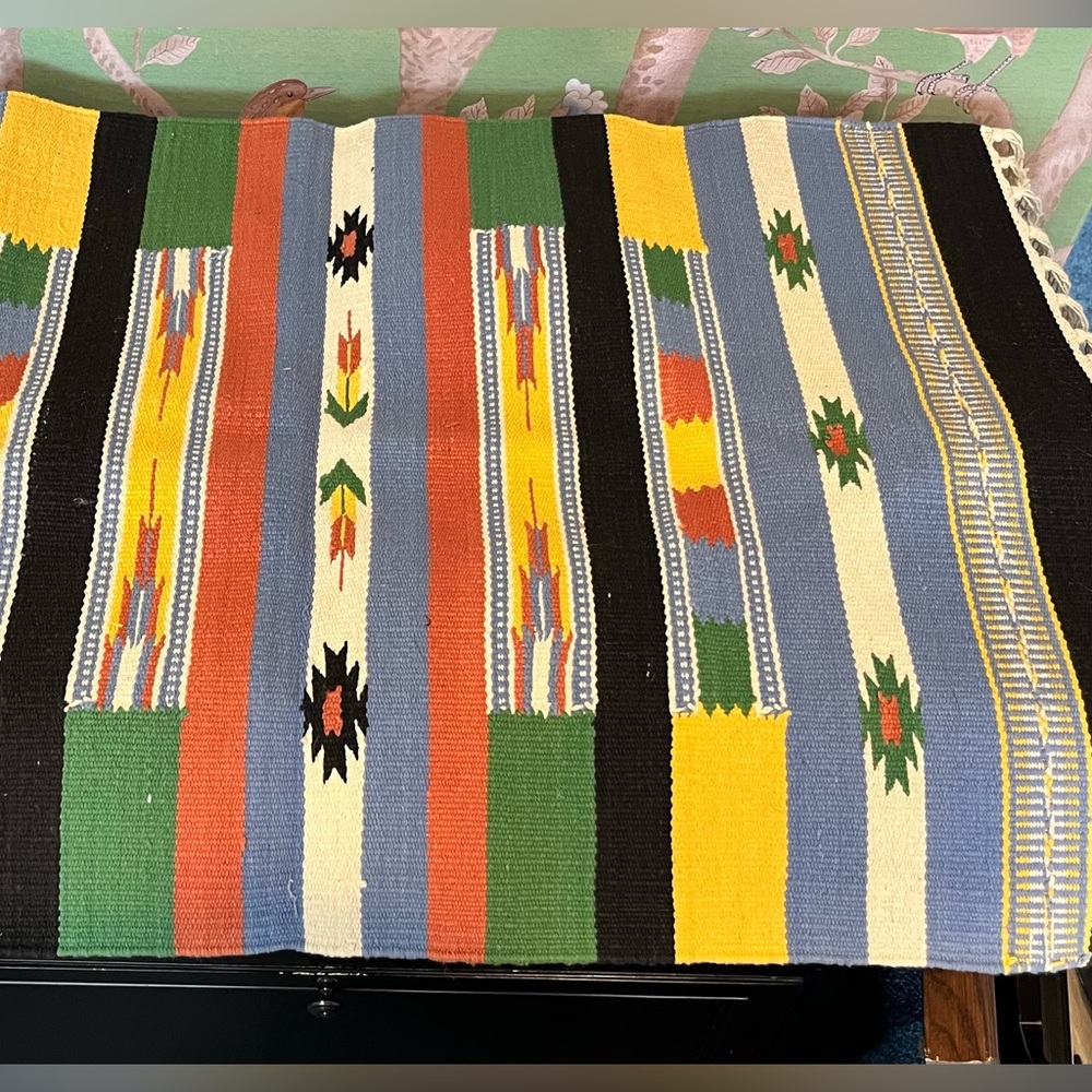 Vintage woven rug from Mexico